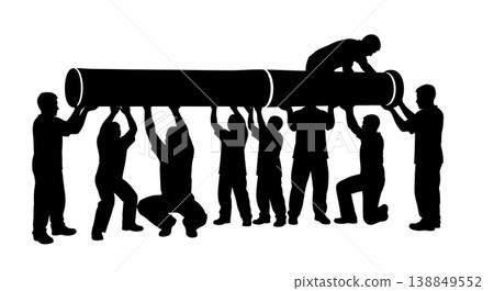 Black Solid Foam Grip Installation Mechanic Silhouettes Black Solid Foam Grip Installation Mechanic Silhouettes 138849552