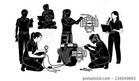 Black Solid Female Throttle Body Sync Silhouettes Black Solid Female Throttle Body Sync Silhouettes 138849663