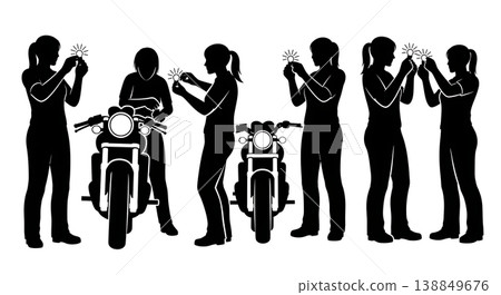 Black Solid Female Headlight Bulb Change Silhouettes 138849676