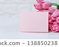 Beautiful Bouquet of pink delicate tulips. Spring background. 138850238