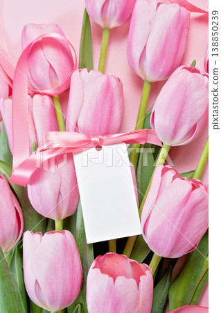 Beautiful Bouquet of pink delicate tulips. Spring background. Beautiful Bouquet of pink delicate tulips. Spring background. 138850239