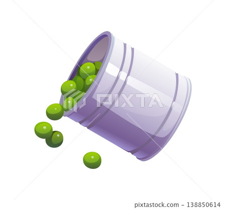 Canned green pea or beans can cooking process. Canned vegetables or beans cooking process or isolated cartoon vector object. Fresh pea preparation or veggie salad meal cooking Canned green pea or beans can cooking process. Canned vegetables or beans cooking process or isolated cartoon vector object. Fresh pea preparation or veggie salad meal cooking 138850614