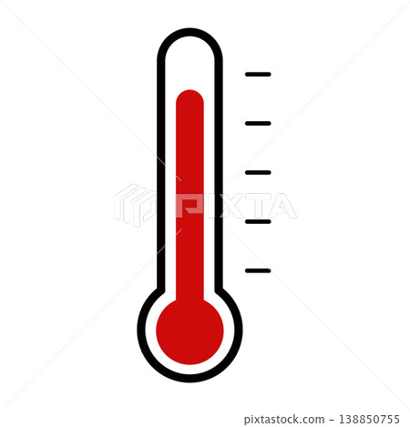 Simple icon illustration of a thermometer: Red 003 Simple icon illustration of a thermometer: Red 003 138850755