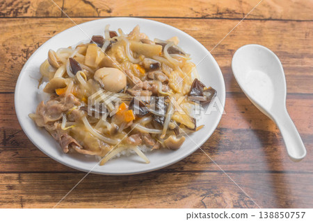 Chinese rice dish in the style of Eight Treasure Stir-fry 138850757