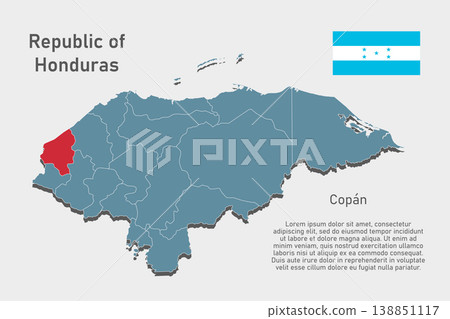 Vector map of Honduras - Copan Department Vector map of Honduras - Copan Department 138851117