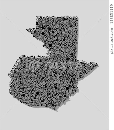 Creative map of Guatemala from random black dots 138851119