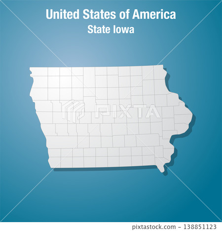 Iowa state divided into counties, the USA 138851123