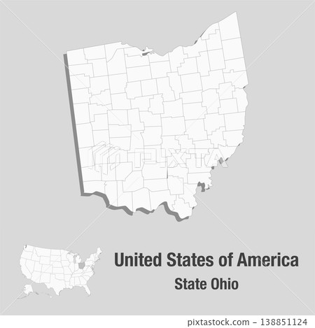 Detailed vector map of the USA - State Ohio 138851124