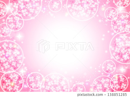 Hydrangea ball, background, rainy season, June, cute, illustration, glitter, pink Hydrangea ball, background, rainy season, June, cute, illustration, glitter, pink 138851285