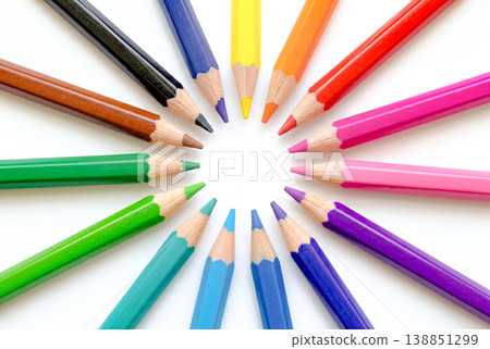 Many colored pencils Many colored pencils 138851299