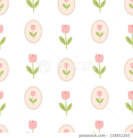Colorful spring tulip flower seamless pattern 138852265