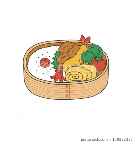 便當盒插圖，食物插圖，便當盒配菜插圖，簡約，材料，便當材料 138852353