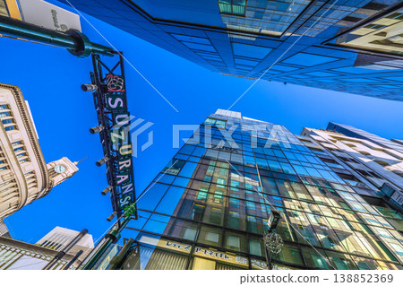 A cityscape of Tokyo, Japan: Ginza. Views of Suzuran Street and Seiko House Ginza in Ginza 4-chome. A cityscape of Tokyo, Japan: Ginza. Views of Suzuran Street and Seiko House Ginza in Ginza 4-chome. 138852369