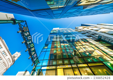 A cityscape of Tokyo, Japan: Ginza. Views of Suzuran Street and Seiko House Ginza in Ginza 4-chome. A cityscape of Tokyo, Japan: Ginza. Views of Suzuran Street and Seiko House Ginza in Ginza 4-chome. 138852428