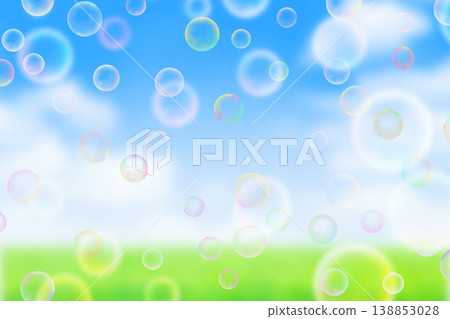 Soap bubbles with green background Soap bubbles with green background 138853028