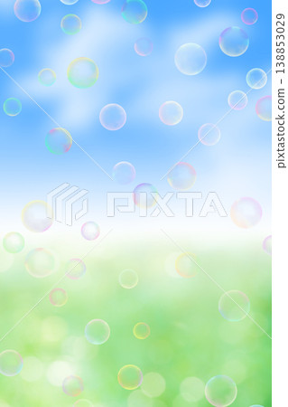 綠色背景的肥皂泡 綠色背景的肥皂泡 138853029