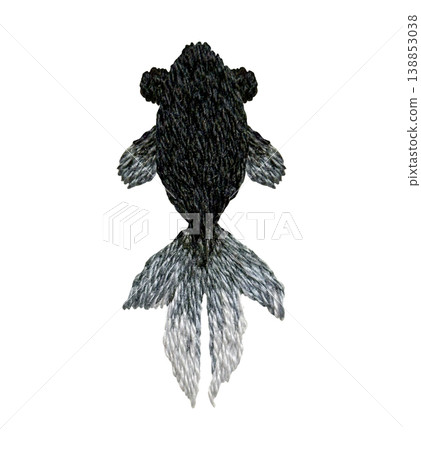 [Goldfish] Hand-embroidered illustration material 138853038