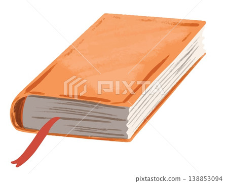 Watercolor style vector illustration of orange closed book on white background Watercolor style vector illustration of orange closed book on white background 138853094