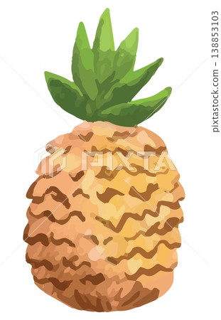 Watercolor style vector illustration of pineapple on white background. Watercolor style vector illustration of pineapple on white background. 138853103