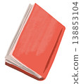 Watercolor style vector illustration of red closed book on white background 138853104