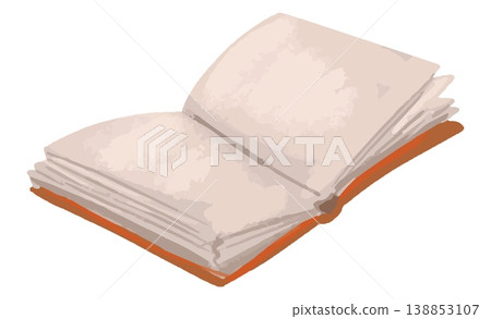 Watercolor style vector illustration of red open book on white background 138853107