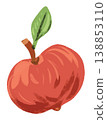 Watercolor style vector illustration of red apple on white background 138853110