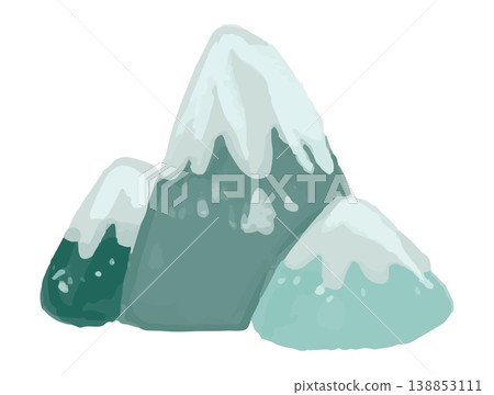 Watercolor style vector illustration of blue mountains icon single on white background Watercolor style vector illustration of blue mountains icon single on white background 138853111