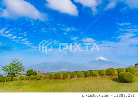 【靜岡縣三島市】春天的山中城遺址公園,背景是富士山。 【靜岡縣三島市】春天的山中城遺址公園,背景是富士山。 138853251