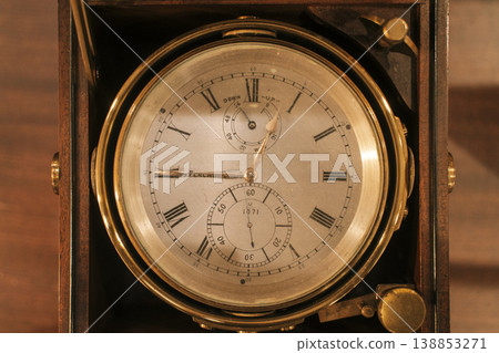 Antique Clock Face Close Up Vintage Timepiece Mechanical Detail Antique Clock Face Close Up Vintage Timepiece Mechanical Detail 138853271