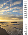 Shonan Tsujido Beach: A beautiful sunrise sky and Enoshima Island. 138853644