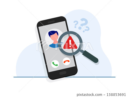 Mobile Phone Spam Call Alert and Security Risk Stock Illustration. 138853691