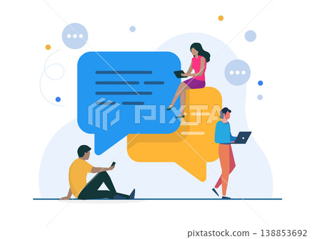 Modern Digital Communication and Social Networking Flat Illustration 138853692