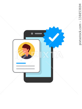 Secure Digital Identity Verification and Mobile Profile Authentication. Stock illustration 138853694