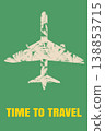 Vintage travel poster Time to travel 138853715