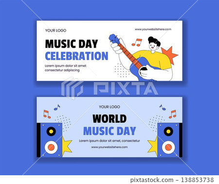 World Music Day Flat Cartoon Hand Drawn Social Media Banner Background World Music Day Flat Cartoon Hand Drawn Social Media Banner Background 138853738