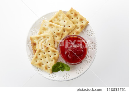 An image of glossy, delicious-looking strawberry confiture. An image of glossy, delicious-looking strawberry confiture. 138853761