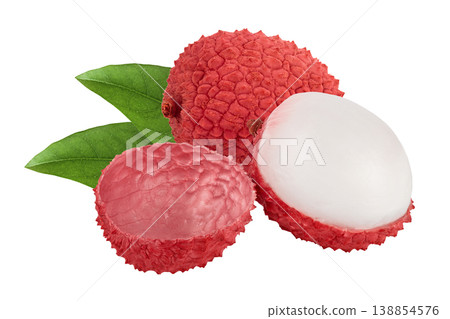 lychee fruit isolated on white background with  full depth of field 138854576