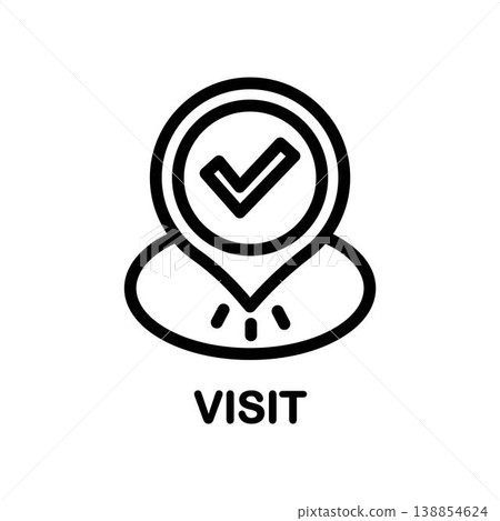 Visit icon. Thin line visit icon from artificial intellegence collection. Outline vector isolated on white background. Editable visit symbol. Visit icon. Thin line visit icon from artificial intellegence collection. Outline vector isolated on white background. Editable visit symbol. 138854624