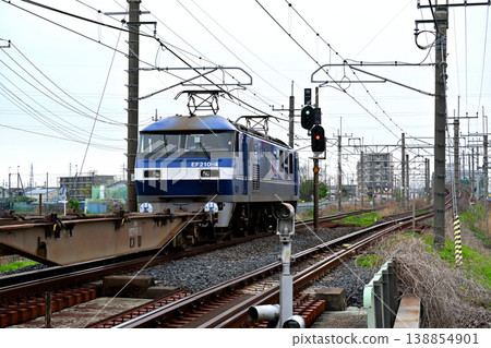Tohoku Main Line southbound freight train Tohoku Main Line southbound freight train 138854901