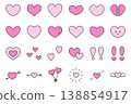 心臟圖示的向量插圖集。情人節 138854917