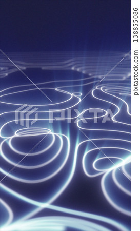 Blue neon topographic contour lines on a futuristic holographic map interface, abstract digital landscape background Blue neon topographic contour lines on a futuristic holographic map interface, abstract digital landscape background 138855086