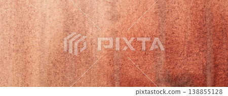 Warm brown abstract watercolor texture background with gradient surface, macro. Art terracotta backdrop 138855128