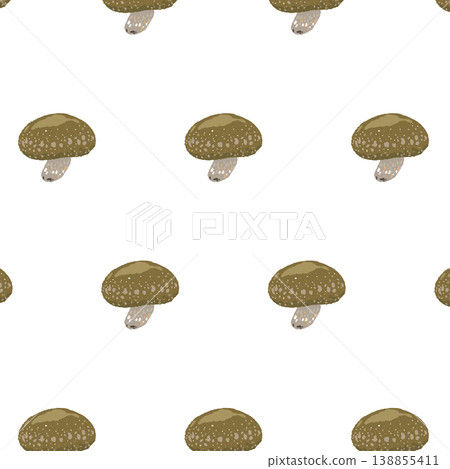 香菇（稀疏排列）無縫圖案背景插圖 138855411