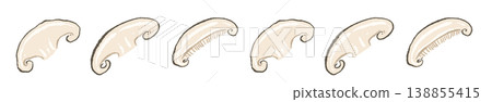 Line decoration/decorative border using sliced shiitake mushrooms 138855415