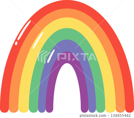 Minimalist Cute Colorful Rainbow Pride Illustration, Simple Colorful Arch, LGBTQA Symbol for Equality and Diversity Isolated  138855482