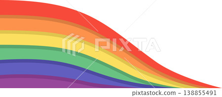 Vibrant Layered Rainbow Wavy Border Frame Illustration, Colorful Love Symbol for LGBTQ Equality and Diversity, Isolated Flat Graphic Vibrant Layered Rainbow Wavy Border Frame Illustration, Colorful Love Symbol for LGBTQ Equality and Diversity, Isolated Flat Graphic 138855491