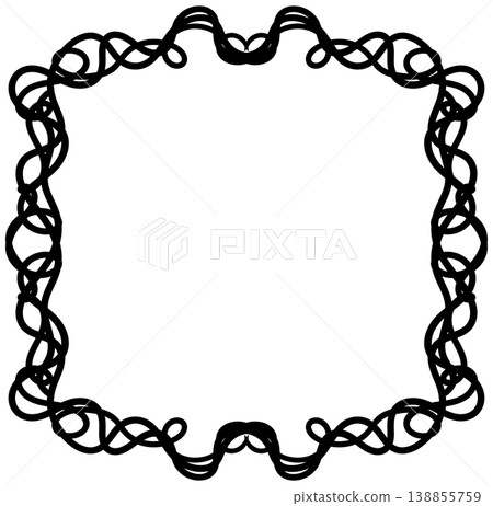 It is a frame drawn with a curve. It is a frame drawn with a curve. 138855759