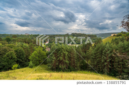 Summer Mountains Landscape with Green forest. Summer Mountains Landscape with Green forest. 138855791