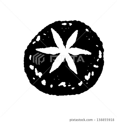 Illustration of decoratively cut shiitake mushrooms (top view, monochrome) Illustration of decoratively cut shiitake mushrooms (top view, monochrome) 138855918