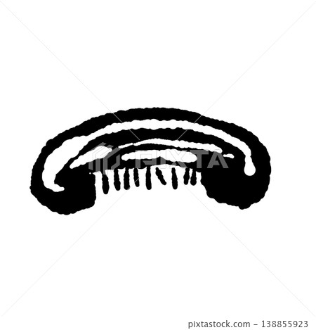 Shiitake mushrooms cut in half (Variation 2, monochrome) 138855923